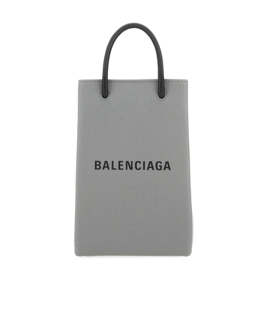 BALENCIAGA LOGO-PRINT LEATHER PHONE CASE