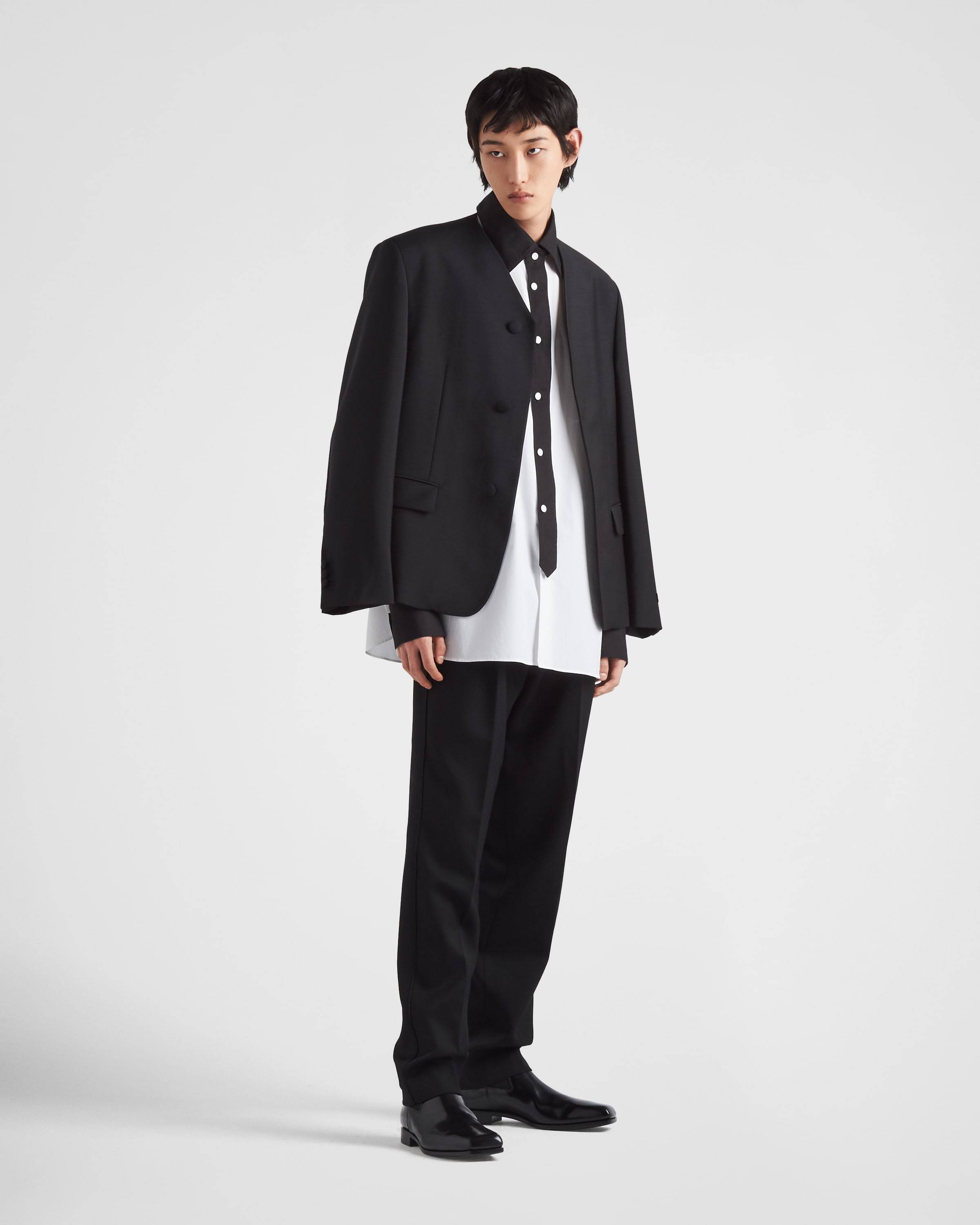 Prada White Poplin Oversize Shirt In White