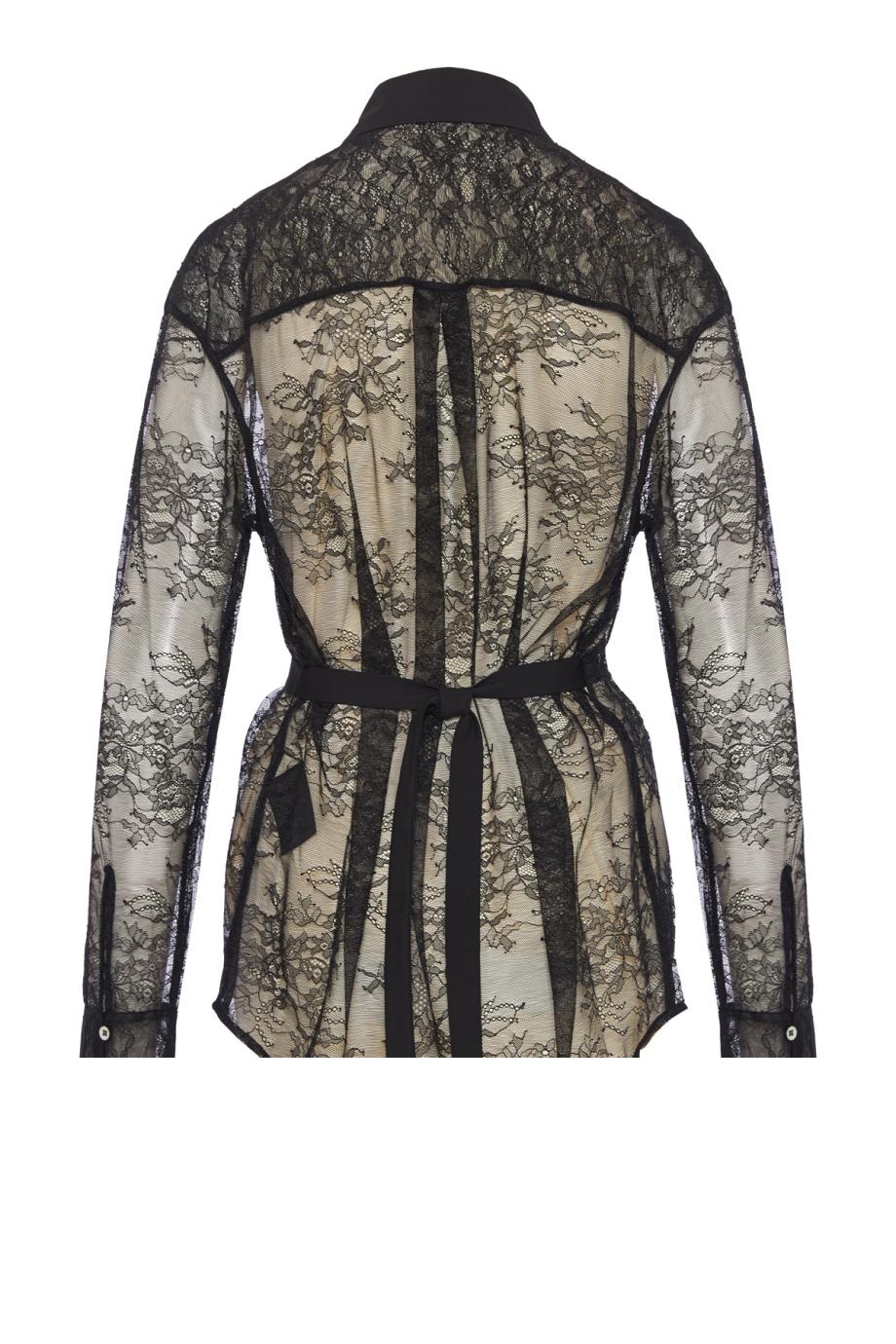 Christopher Esber Lace Tuxedo Shirt In Black