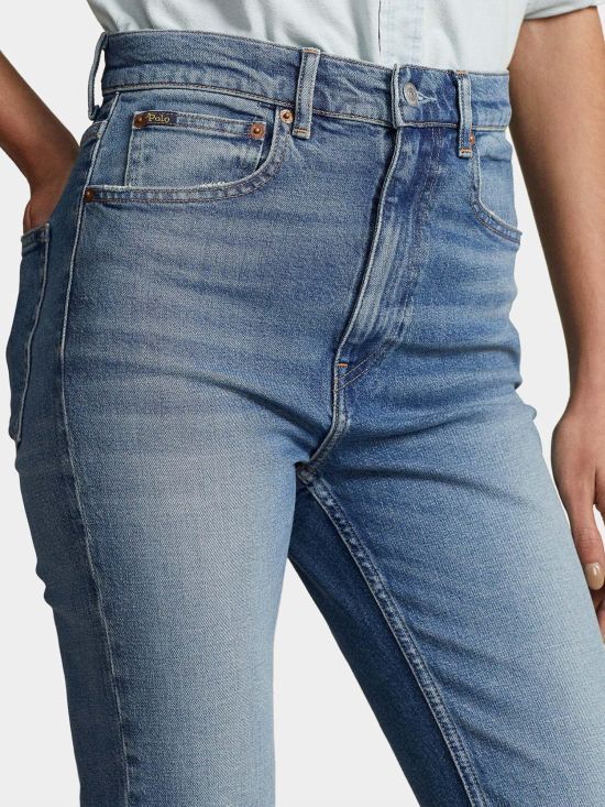 Polo Ralph Lauren Logo Patch Straight-leg Denim Jeans In Blue