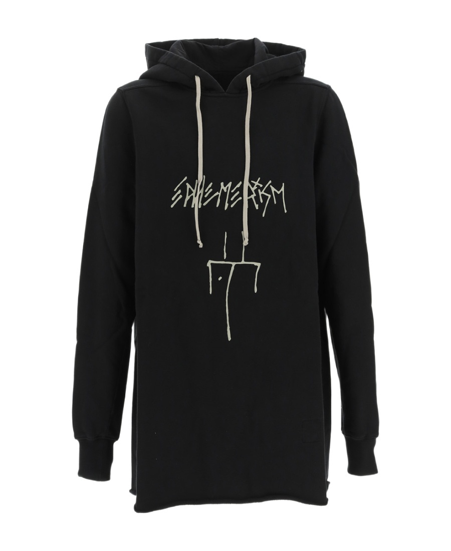 Rick Owens Drkshdw Graphic-print Organic-cotton Hoodie In Black