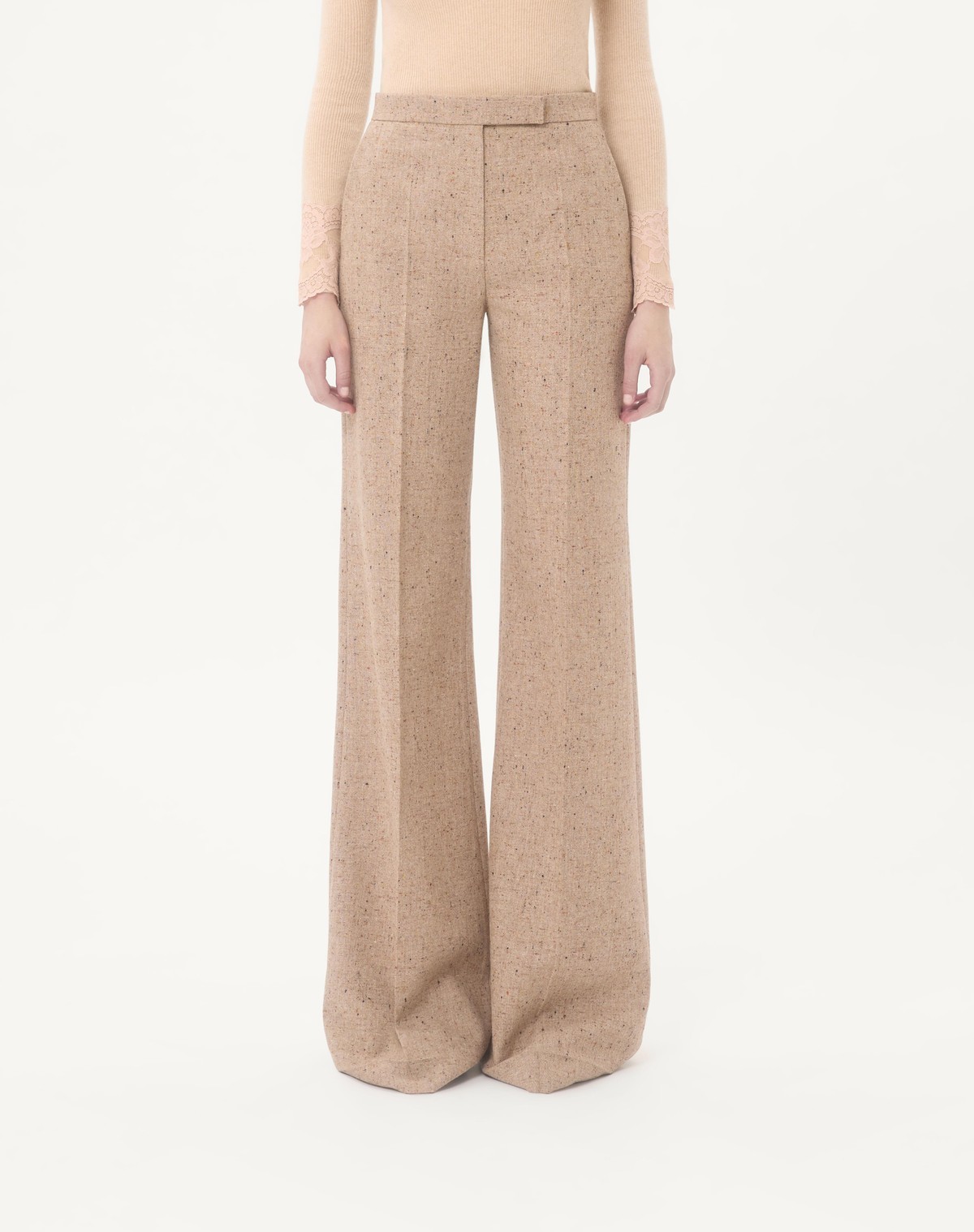 Valentino Woven Casual Pants In Brown