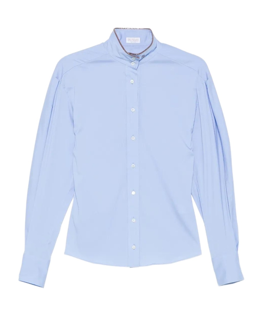 Brunello Cucinelli Puffed Sleeve Blouse In Blue