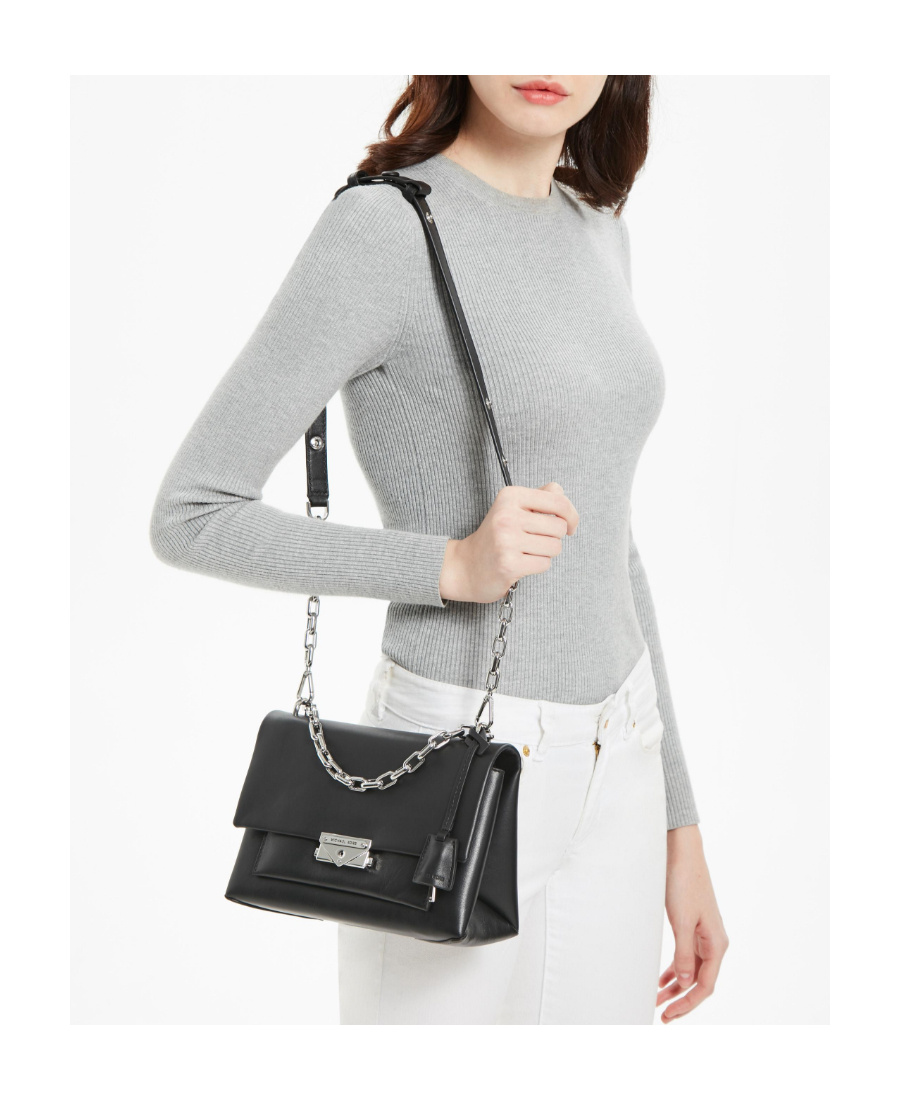 Michael Michael Kors Cece Medium Chain Shoulder Bag In Black