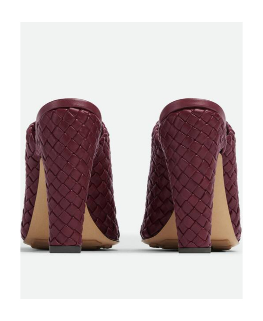 Bottega Veneta Lambskin Canalazzo Mules 100 In Red