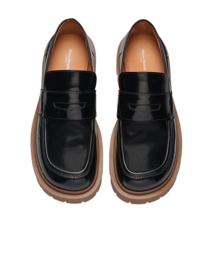 Maison Margiela Ivy Leather Loafers In Black
