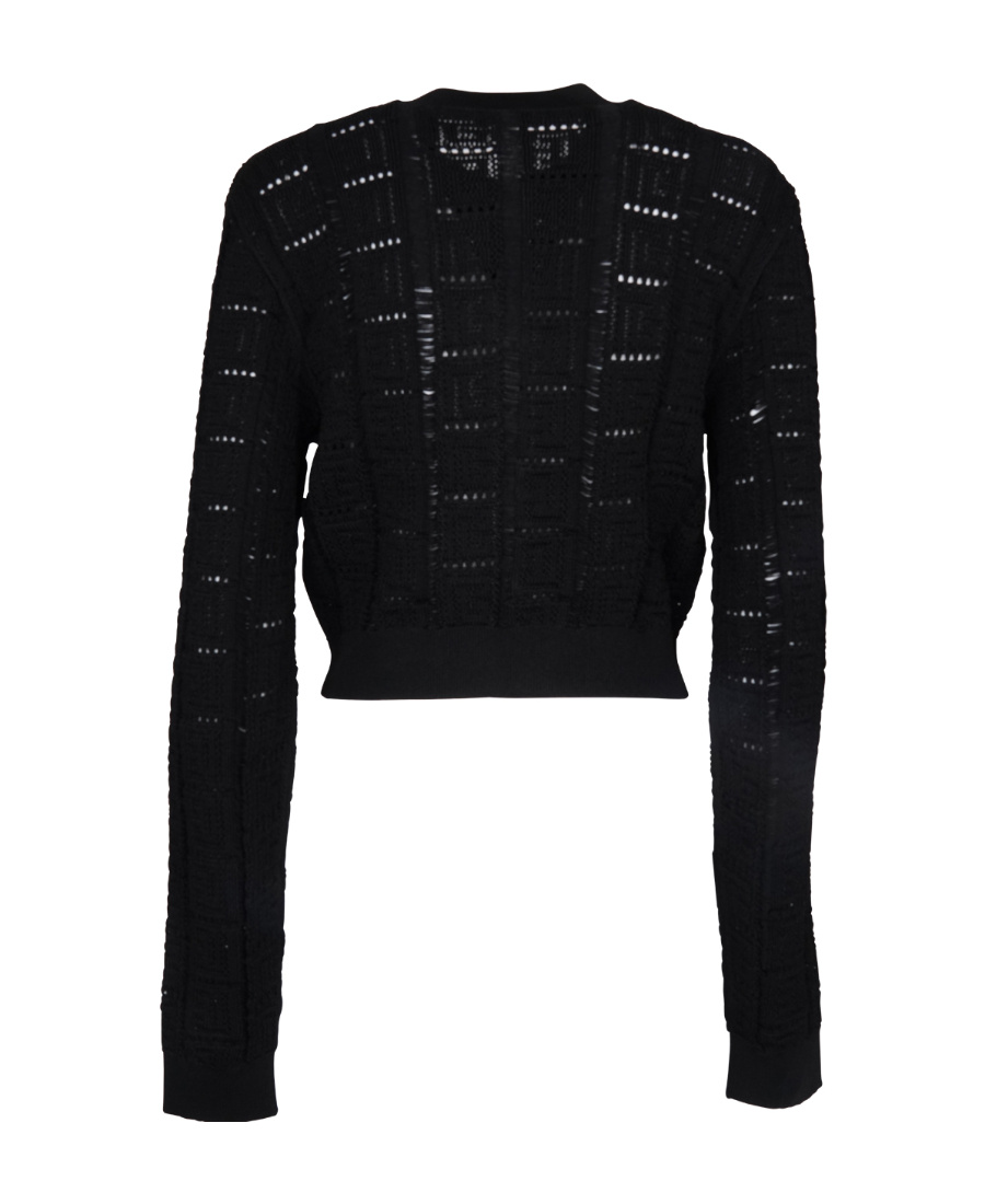 Balmain Black Jacquard Sweater In Black
