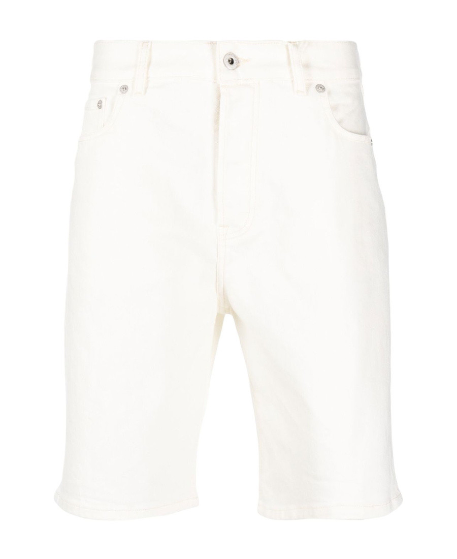 Kenzo Logo-patch Denim Shorts In White