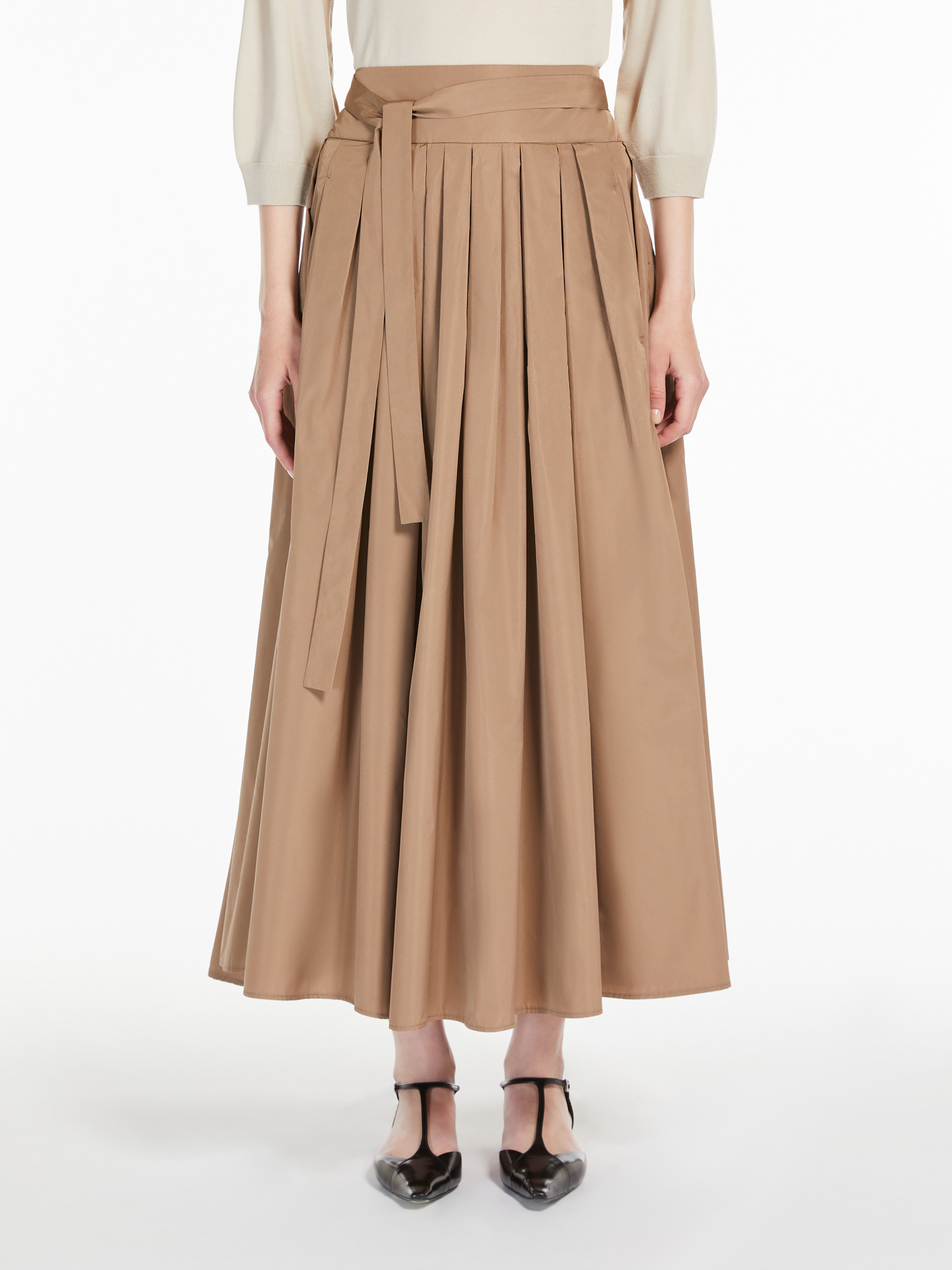 Max Mara Pleated Skirt In Nude