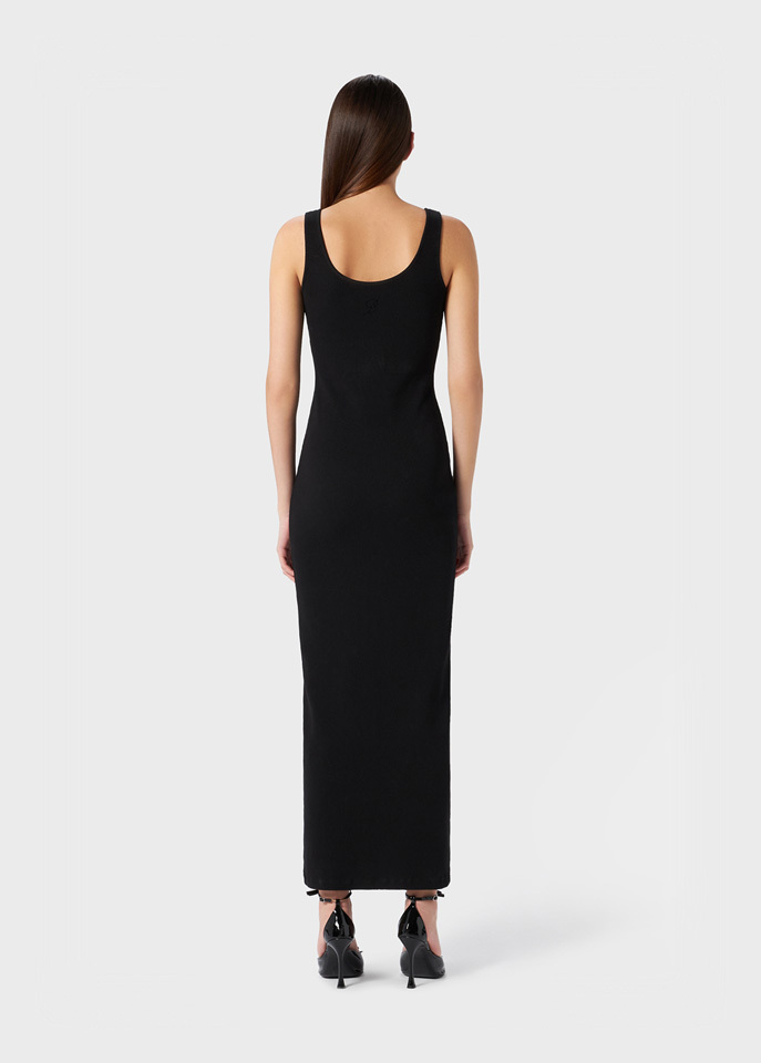 Blumarine Rib Dress In Black