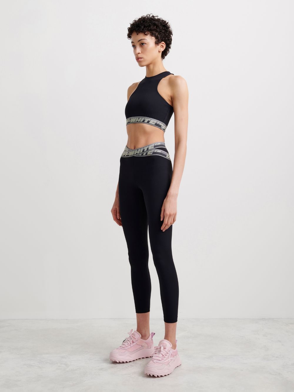 Off-white Athl Logo Band Leggings Black No Color In Black