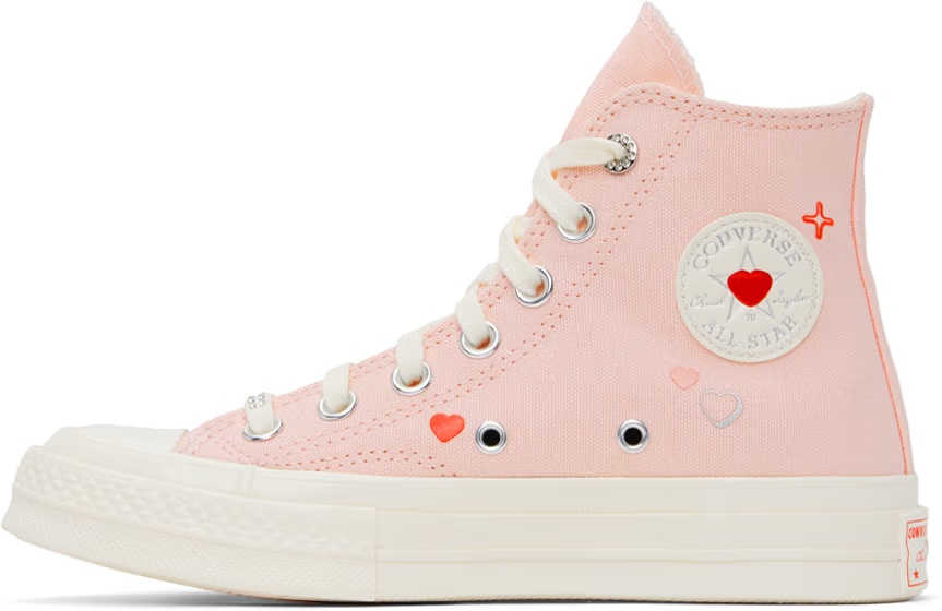 Converse Tie High-top Casual Shoes In Pink