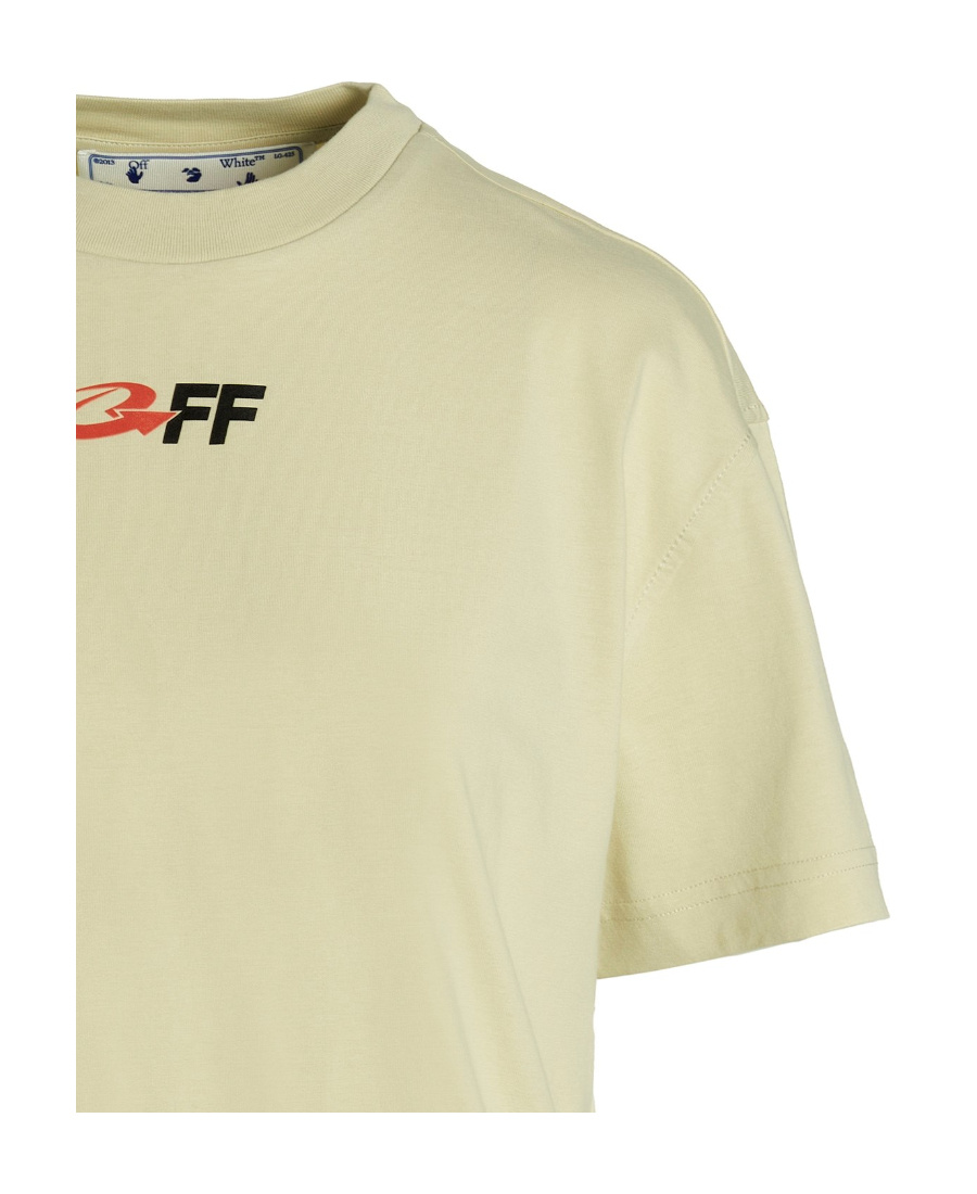 Off-white Graphic-print Cotton T-shirt In Nude
