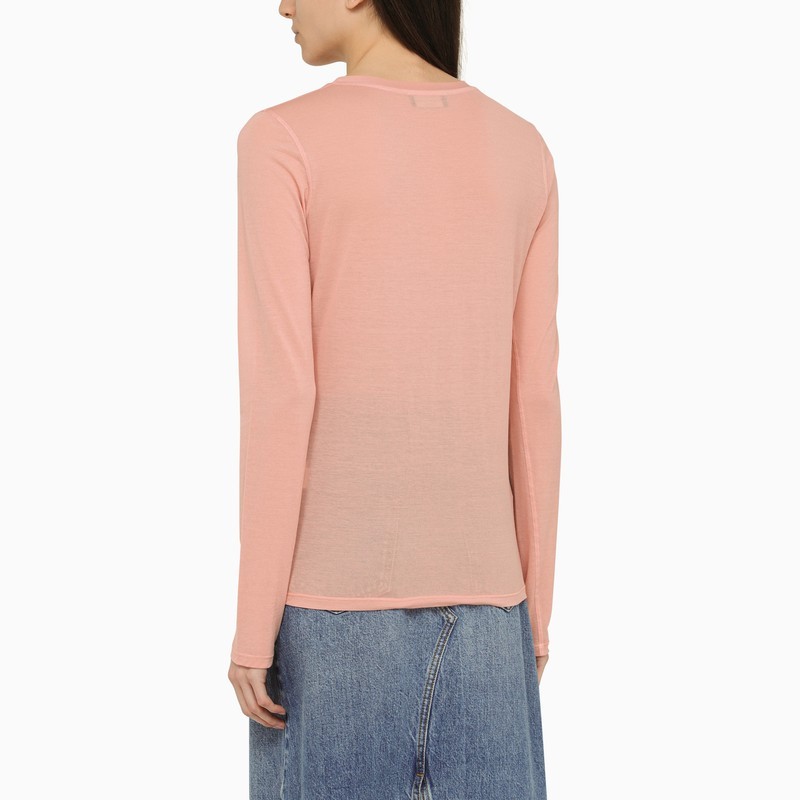 Roberto Collina Pink Cotton Blend Crew-neck Jumper In Pink