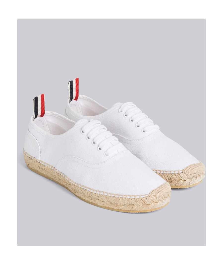 Thom Browne Jute-sole Lace-up Sneakers In White