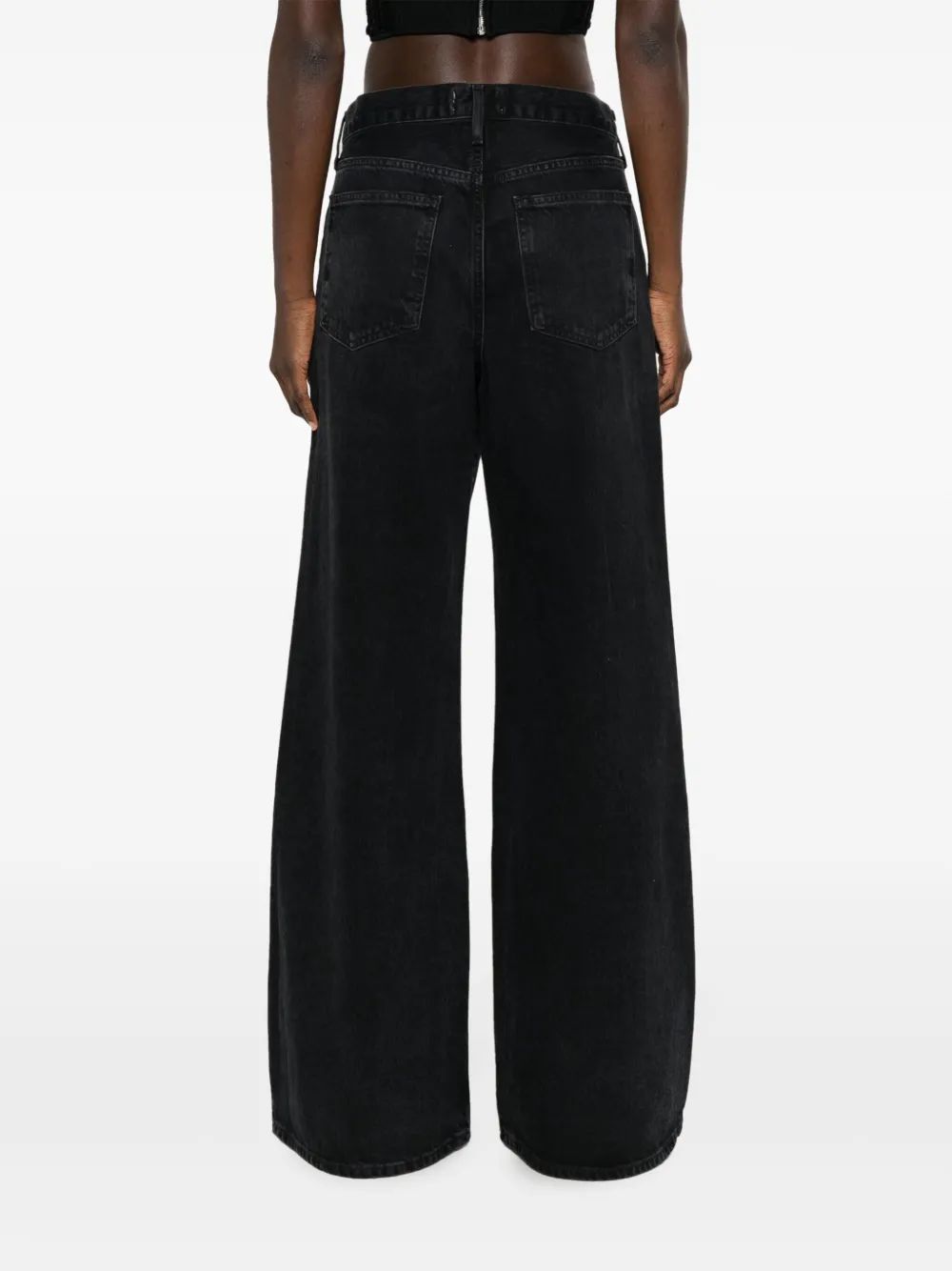 Agolde Clara Wide-leg Jeans In Black