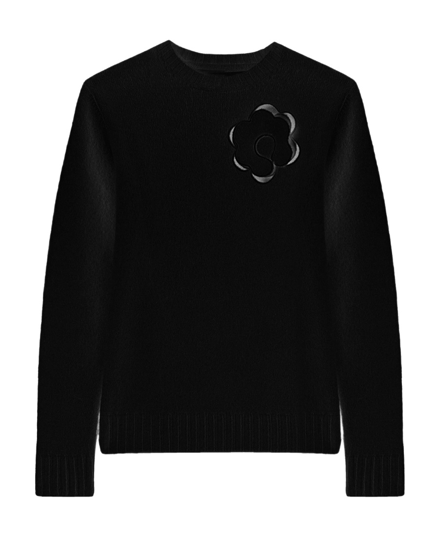 Jil Sander Cut-out Detail Wool Jumper In Black