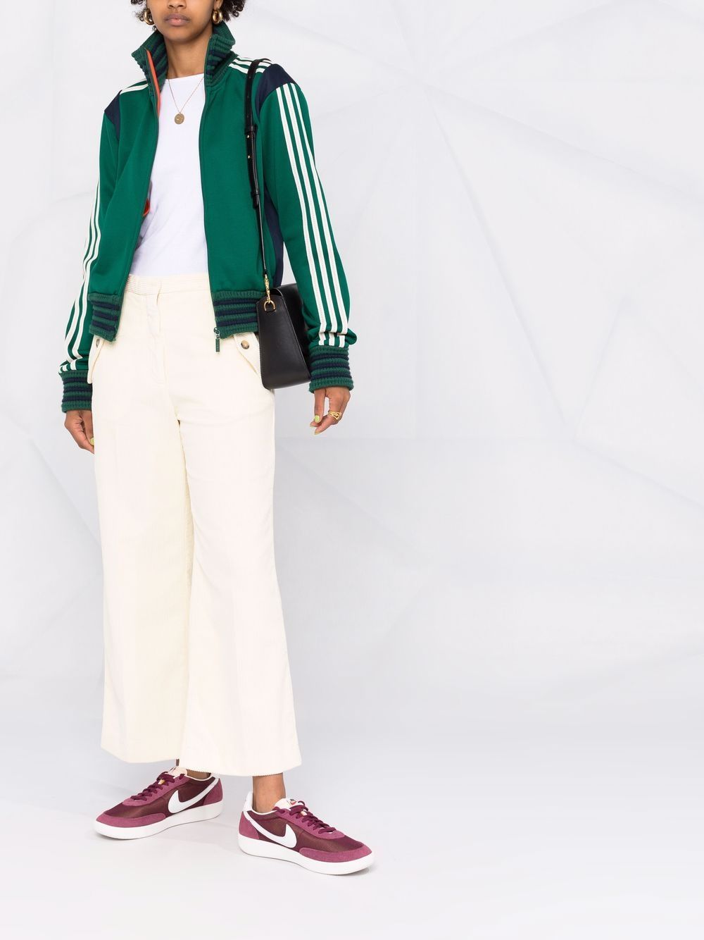 Kenzo Flared Cropped Pants In White