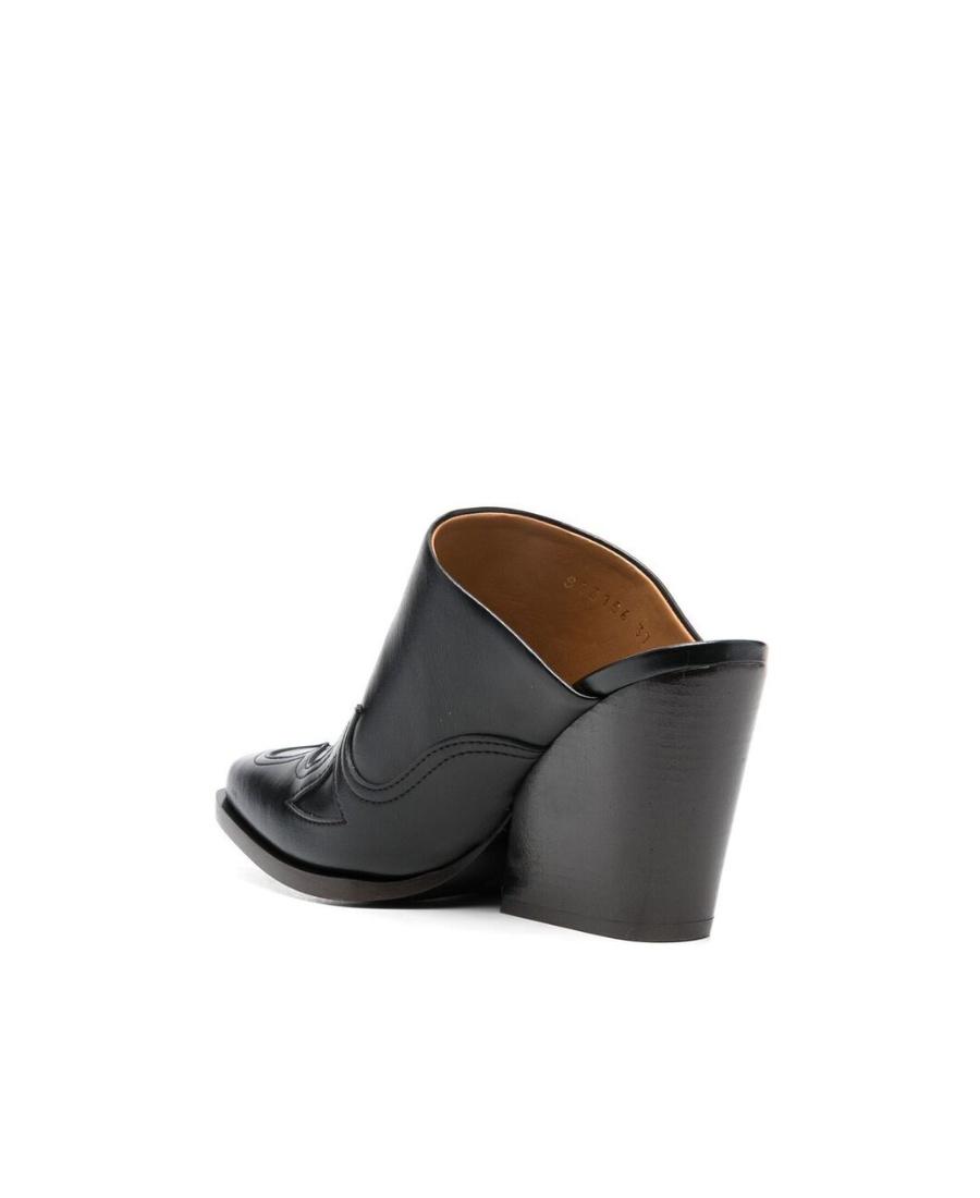Stella Mccartney Square-toe Cuban-heel Mules In Black