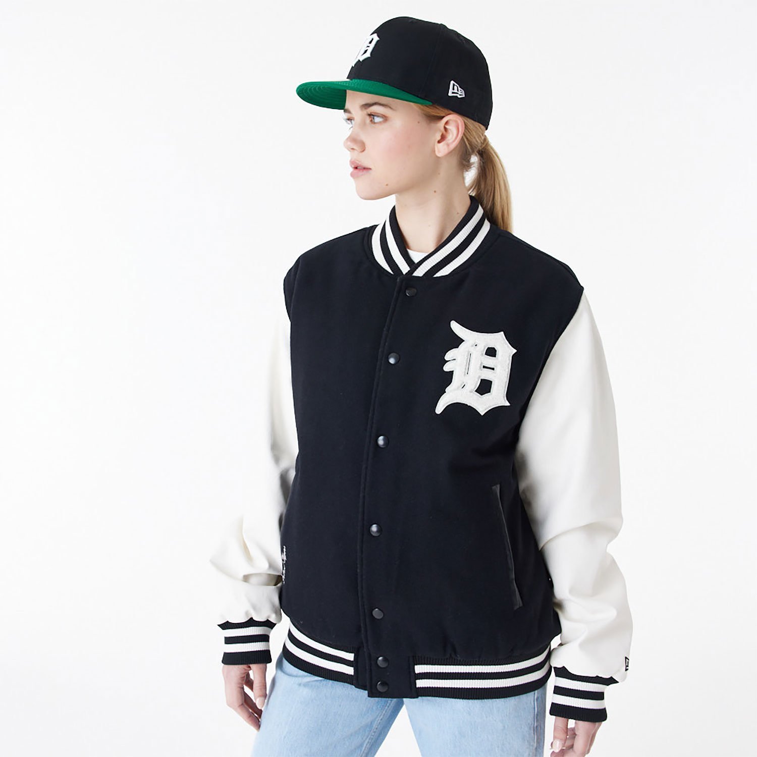 Shop New Era Long-sleeved Wool Casual Jacket In Black