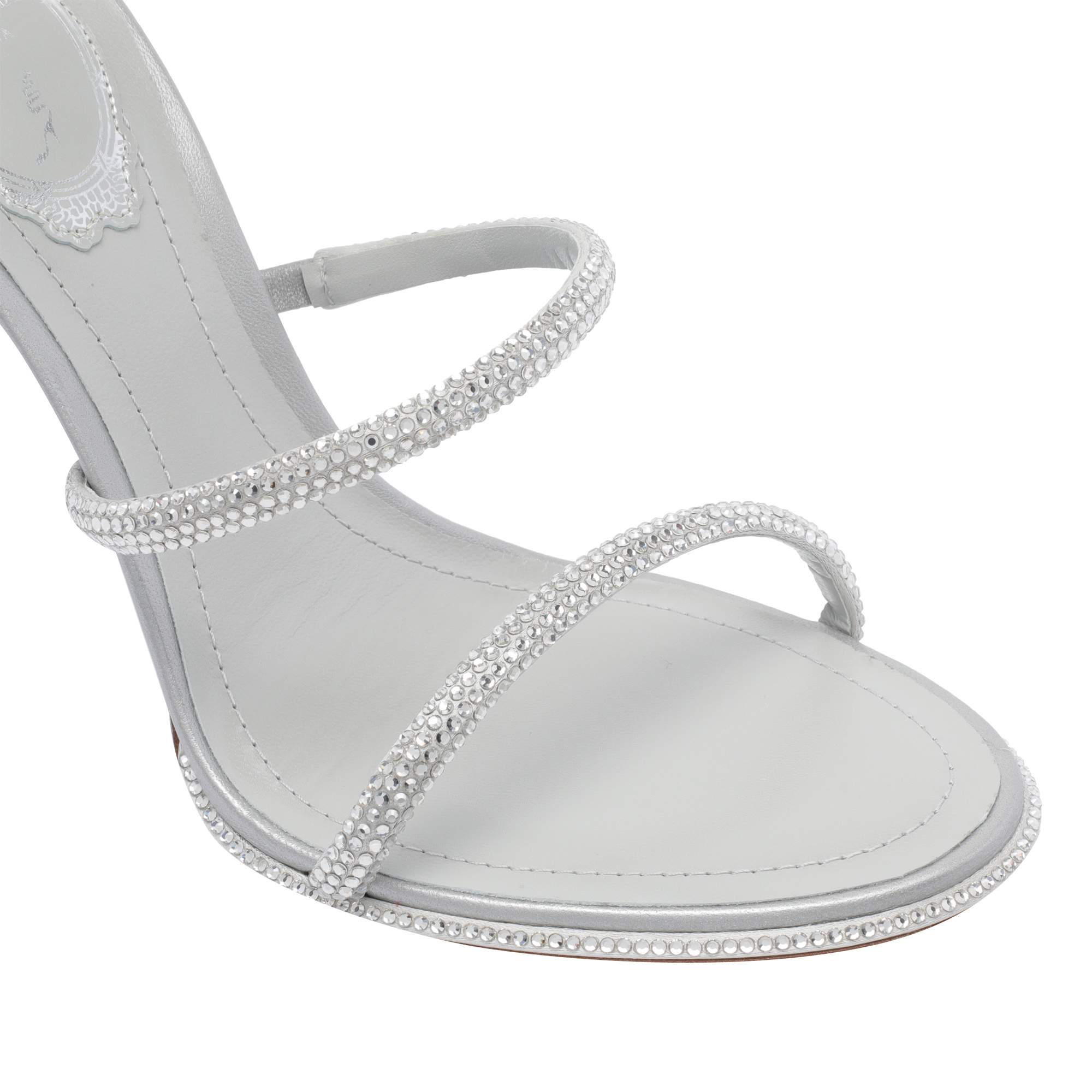 René Caovilla Cleo Crystal-embellished Satin Sandals