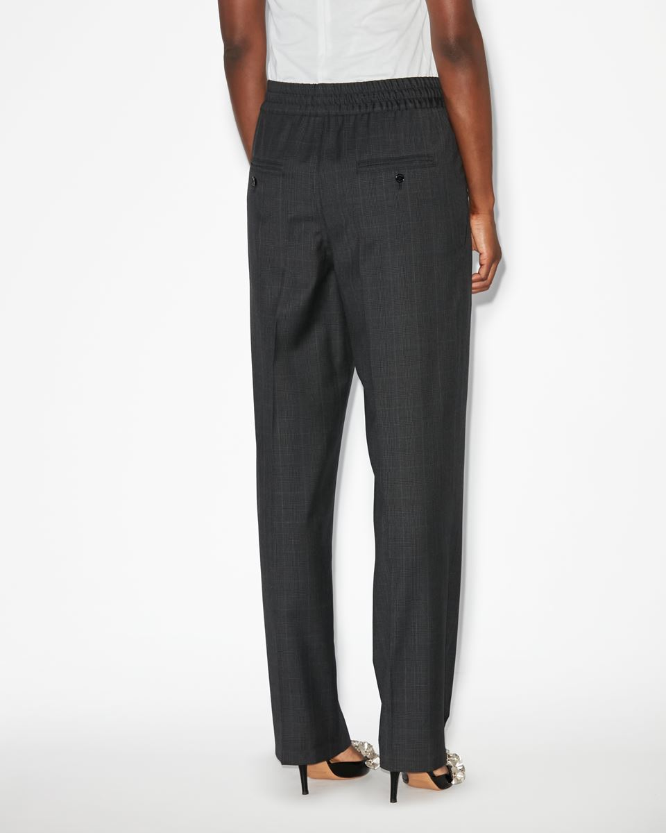 Isabel Marant Rope-drawn Wool Casual Trousers In Black