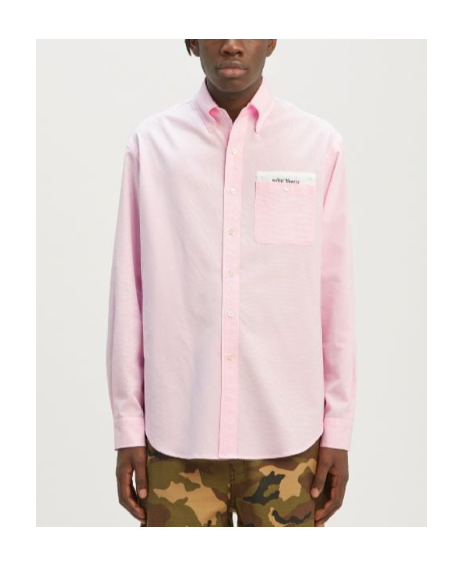 Palm Angels Logo-patch Cotton Shirt In Pink
