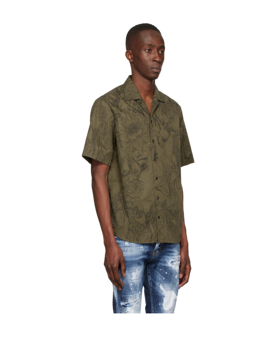 Dsquared2 Khaki Cotton Shirt In Brown