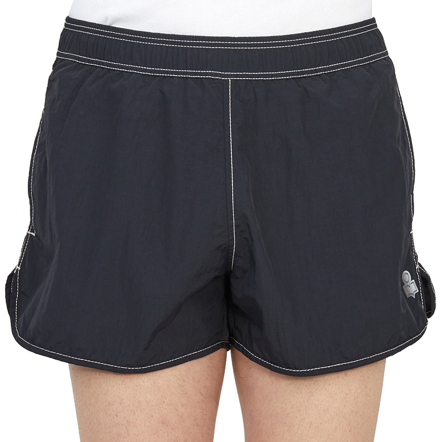 Isabel Marant Vicente Logo-patch Swim Shorts In Black