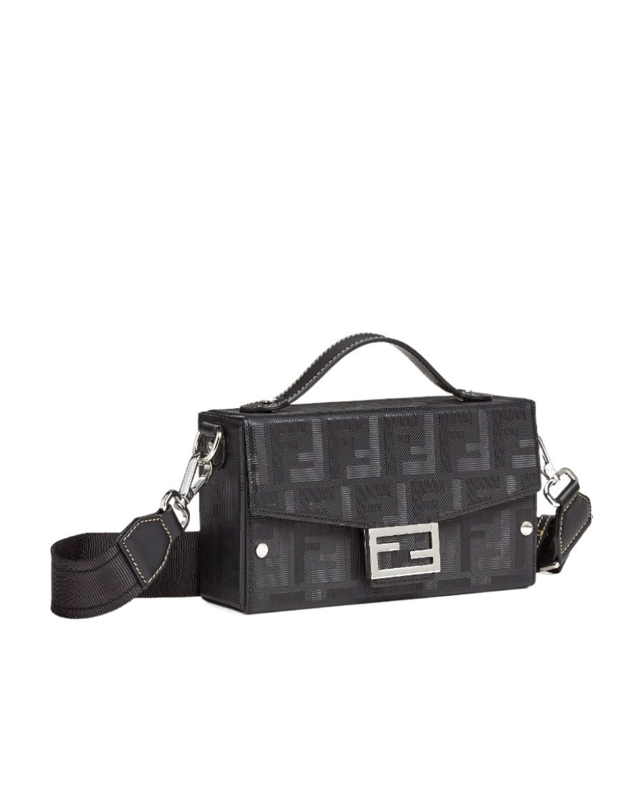 Fendi Baguette Soft Trunk Messenger Bag In Black