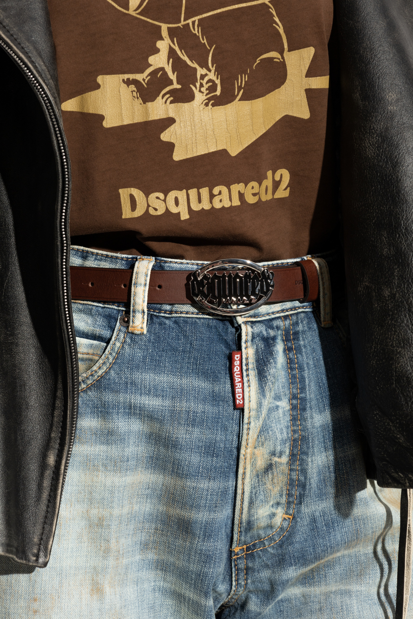 Dsquared2 Logo-buckle Belt In Black