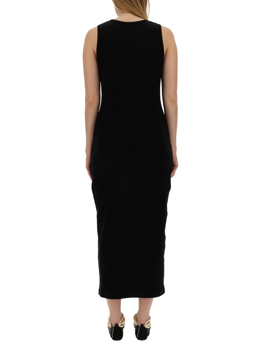 Shop Magda Butrym Floral-appliqu� Ribbed Midi Dress In Black