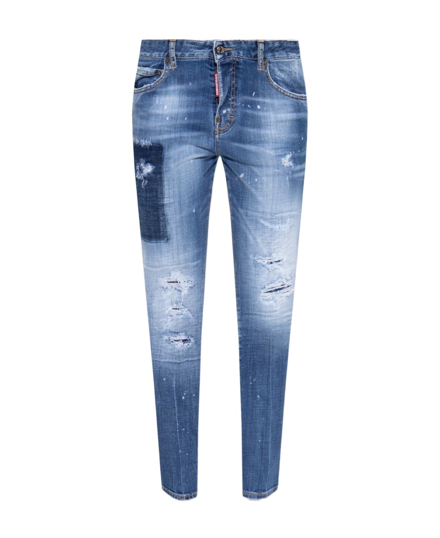 DSQUARED2 DISTRESSED-EFFECT TAPERED LEG