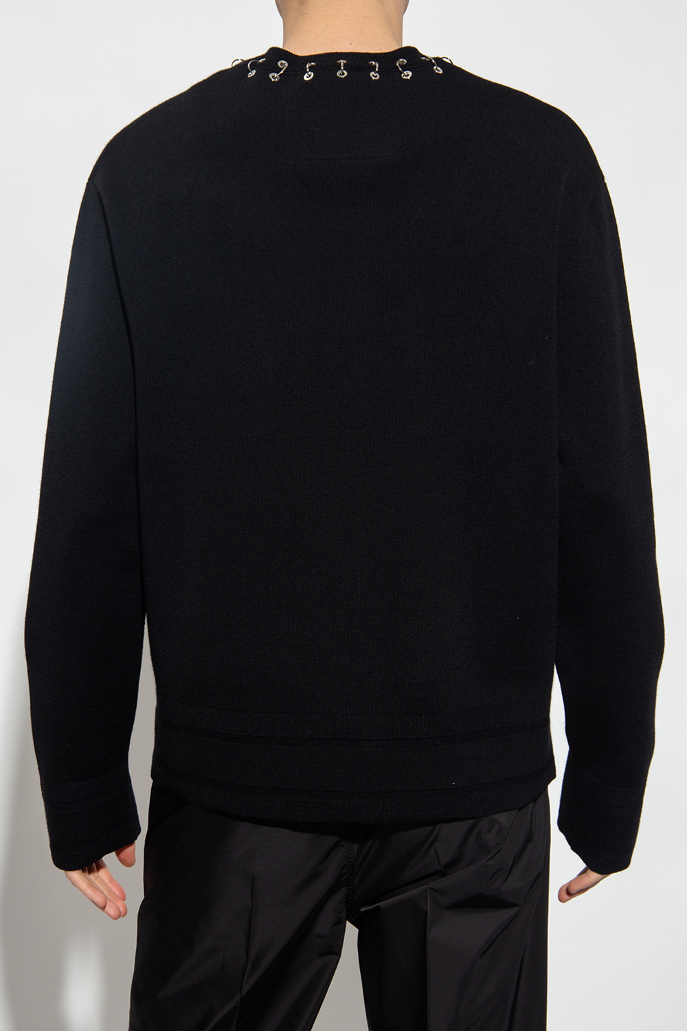 Givenchy Hoop Detailed Neckline Jumper Men In Black