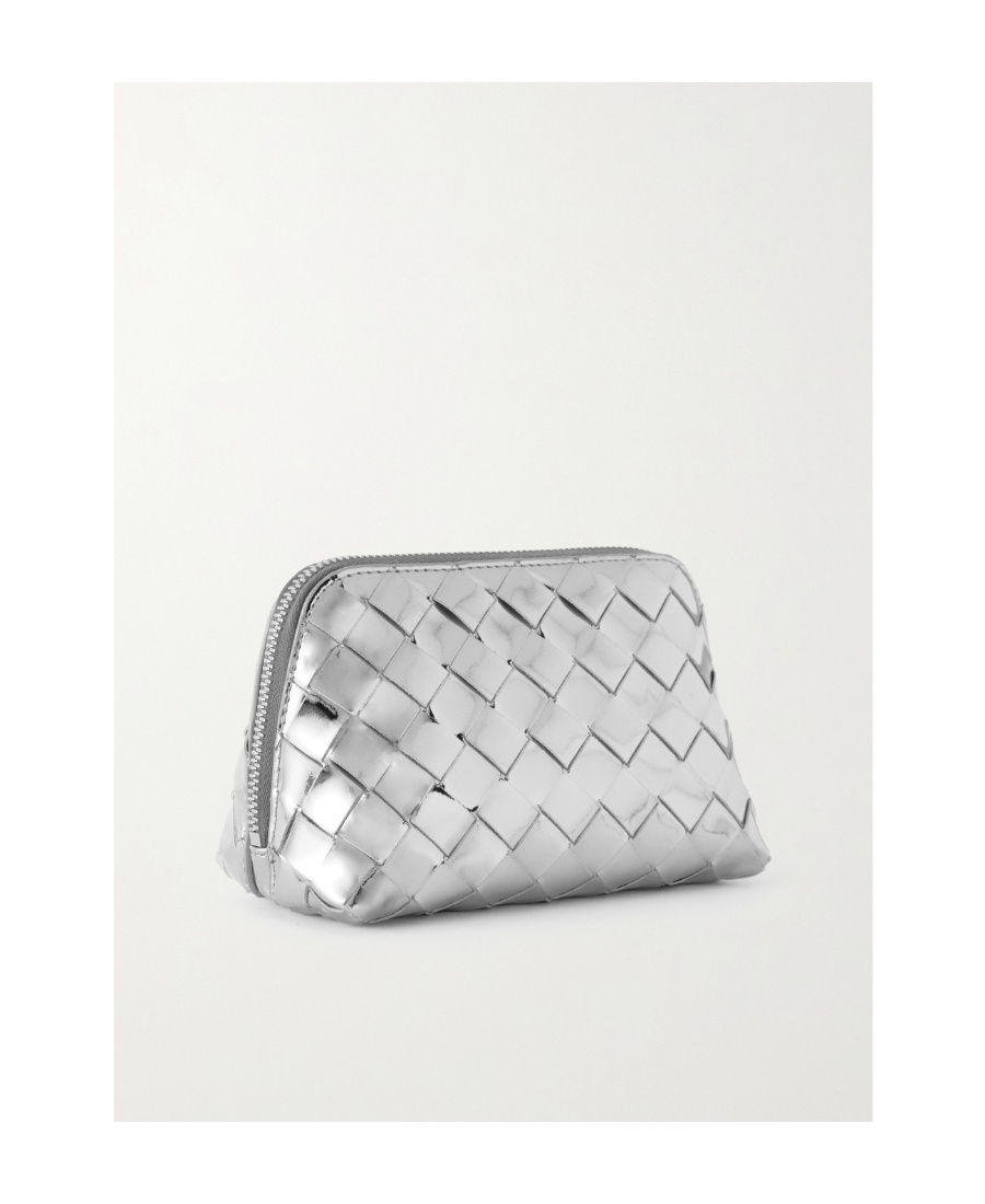 Shop Bottega Veneta Intrecciato Beauty Pouch In Gray