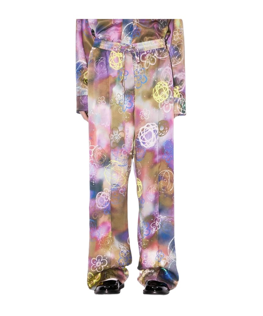 Kenzo ' X Futura 2000' Pants In Silk In Multi