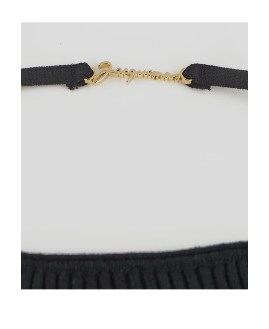 Jacquemus La Robe Sierra Ribbed Midi Dress In Black
