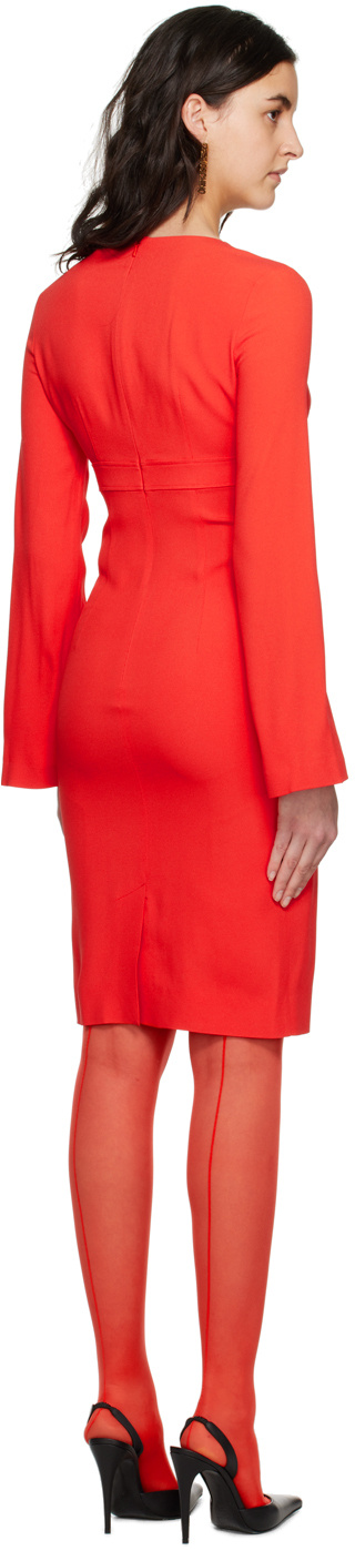 Moschino V-neck Medium-length Dress In Red
