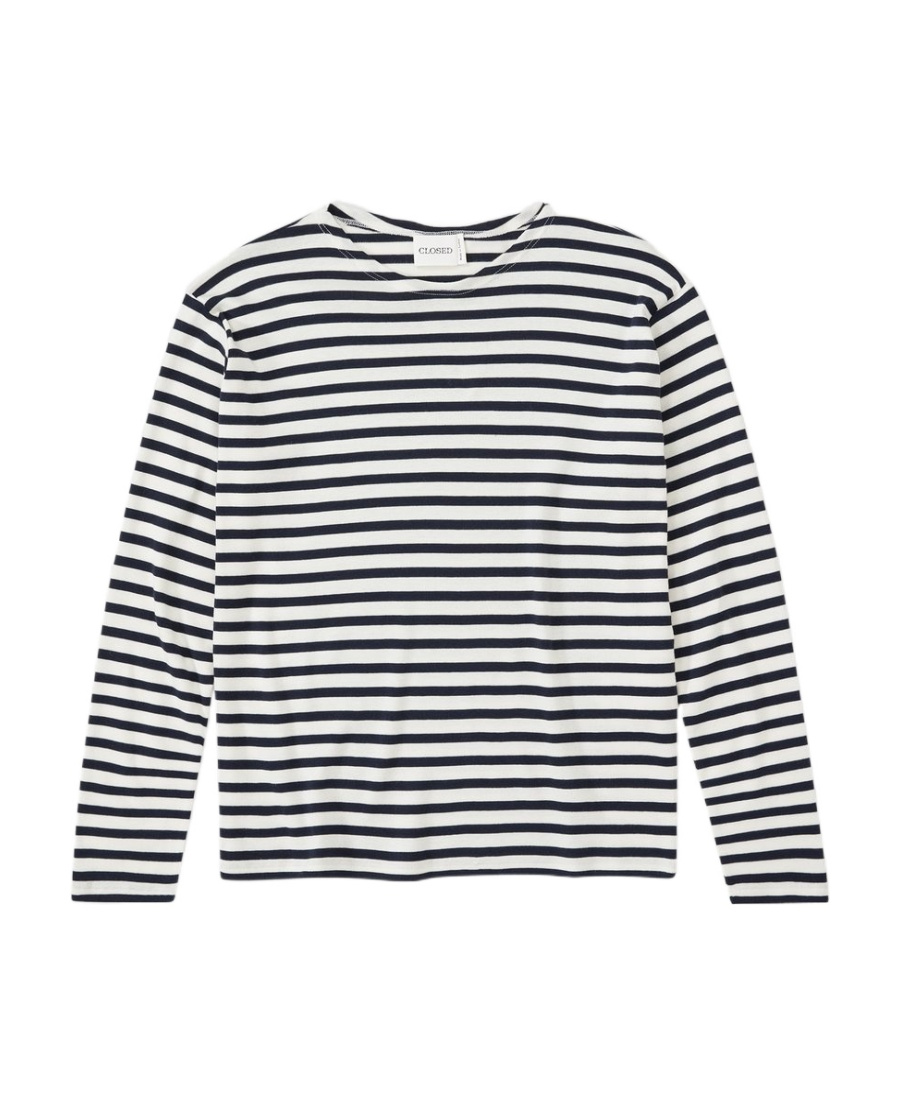 Shop Closed Striped Long-sleeved T-shirt In White