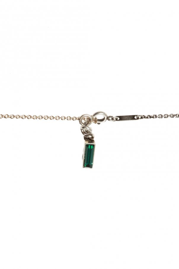 Saint Laurent Heart-shaped Cowrie Shell Necklace In White