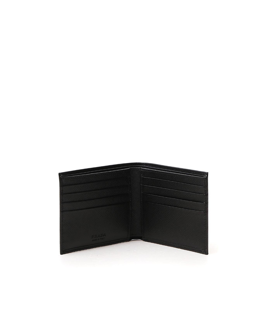 Prada Saffiano Leather Billfold Wallet In Black