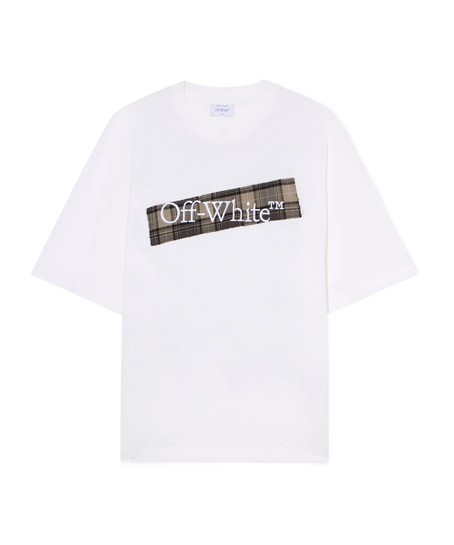 Off-white Flannel Diagonal Skate Short Sleeve Logo Tee In White