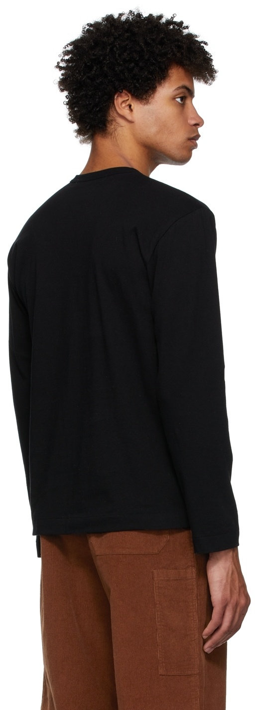 Comme Des Garçons Play Overlapping Heart Long Sleeve T-shirt In Black