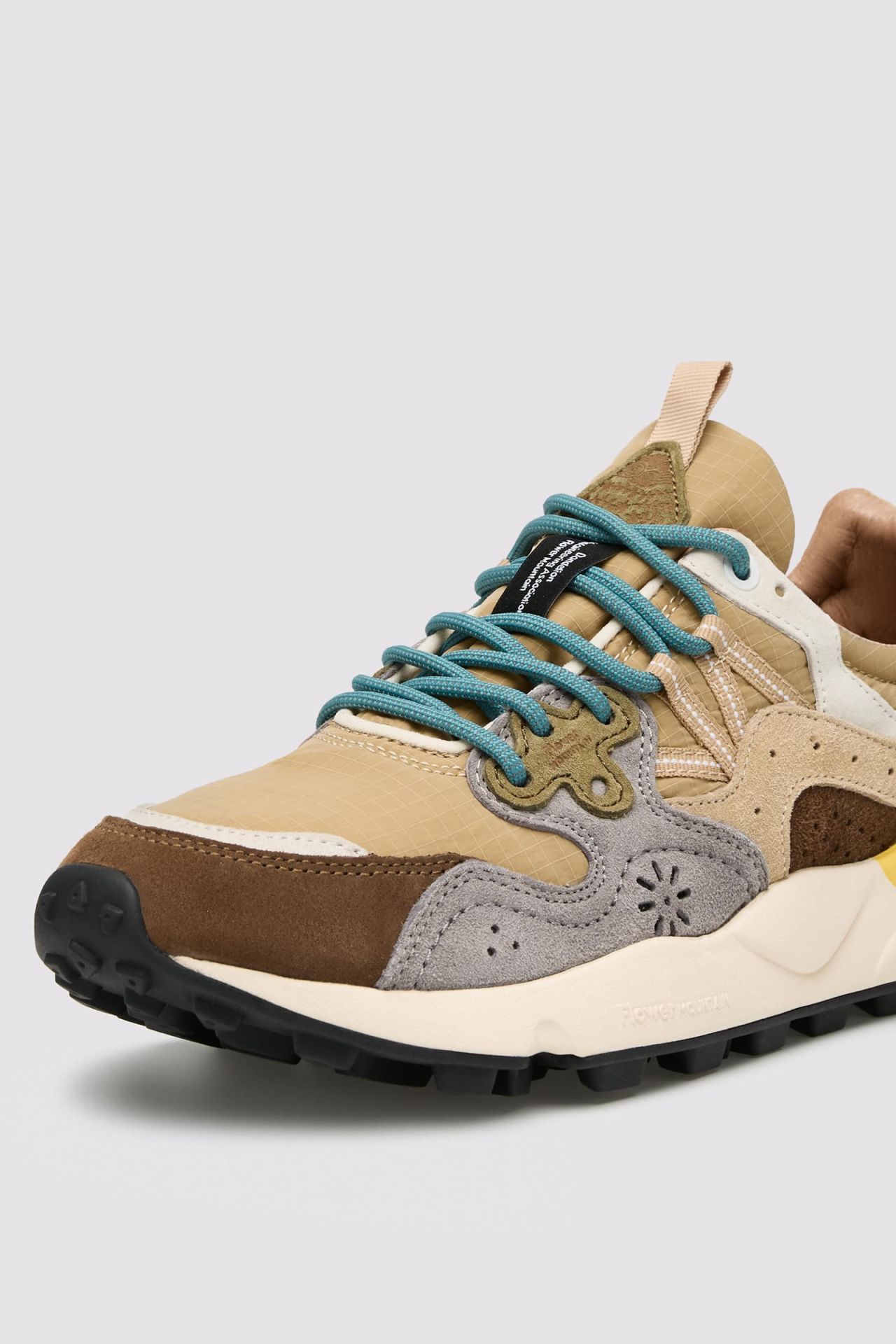 Flower Mountain Suede Accents And Trekking Laces Breathable Ripstop Sneakers In Brown
