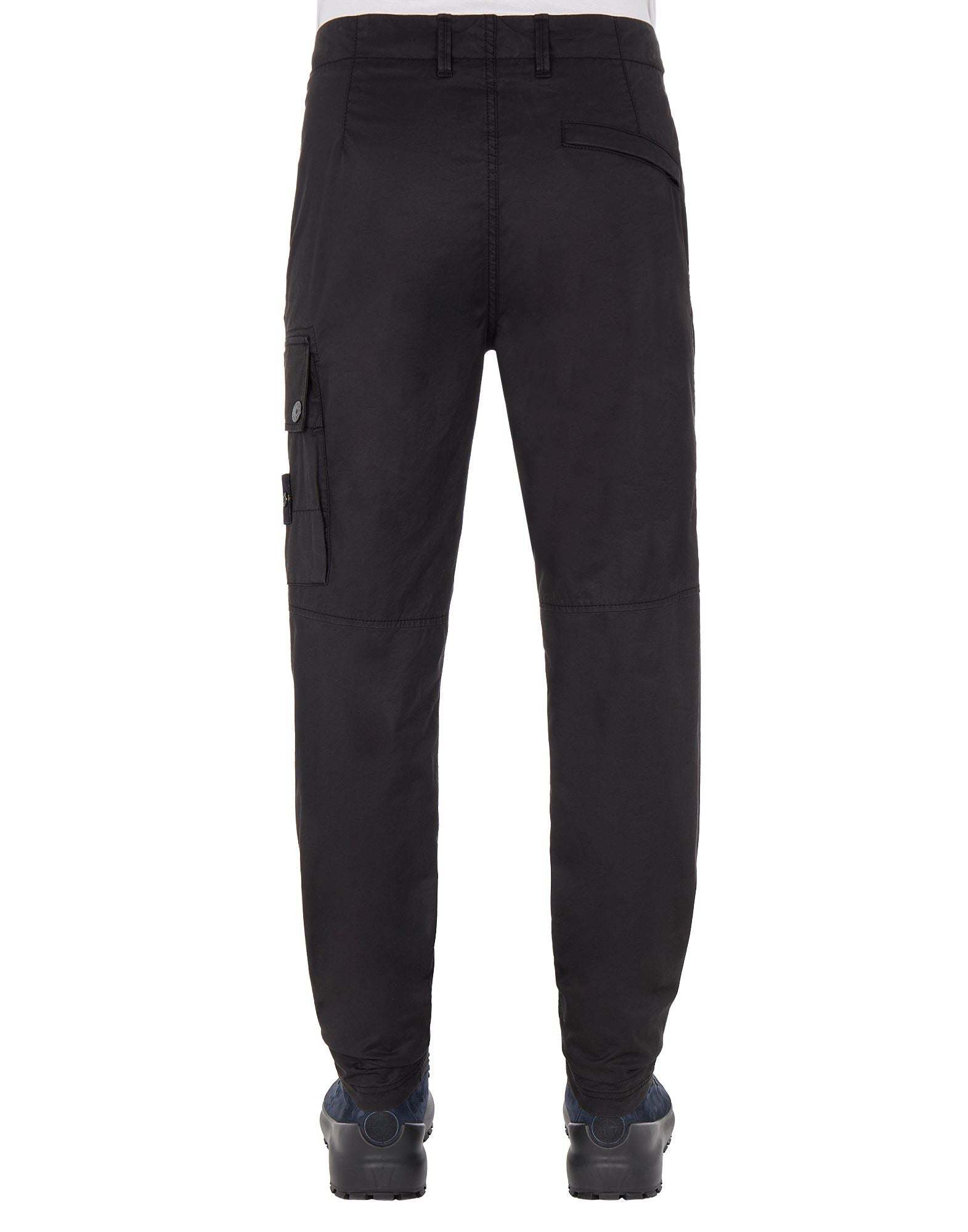 Stone Island Compass-patch Cargo Trousers In Black