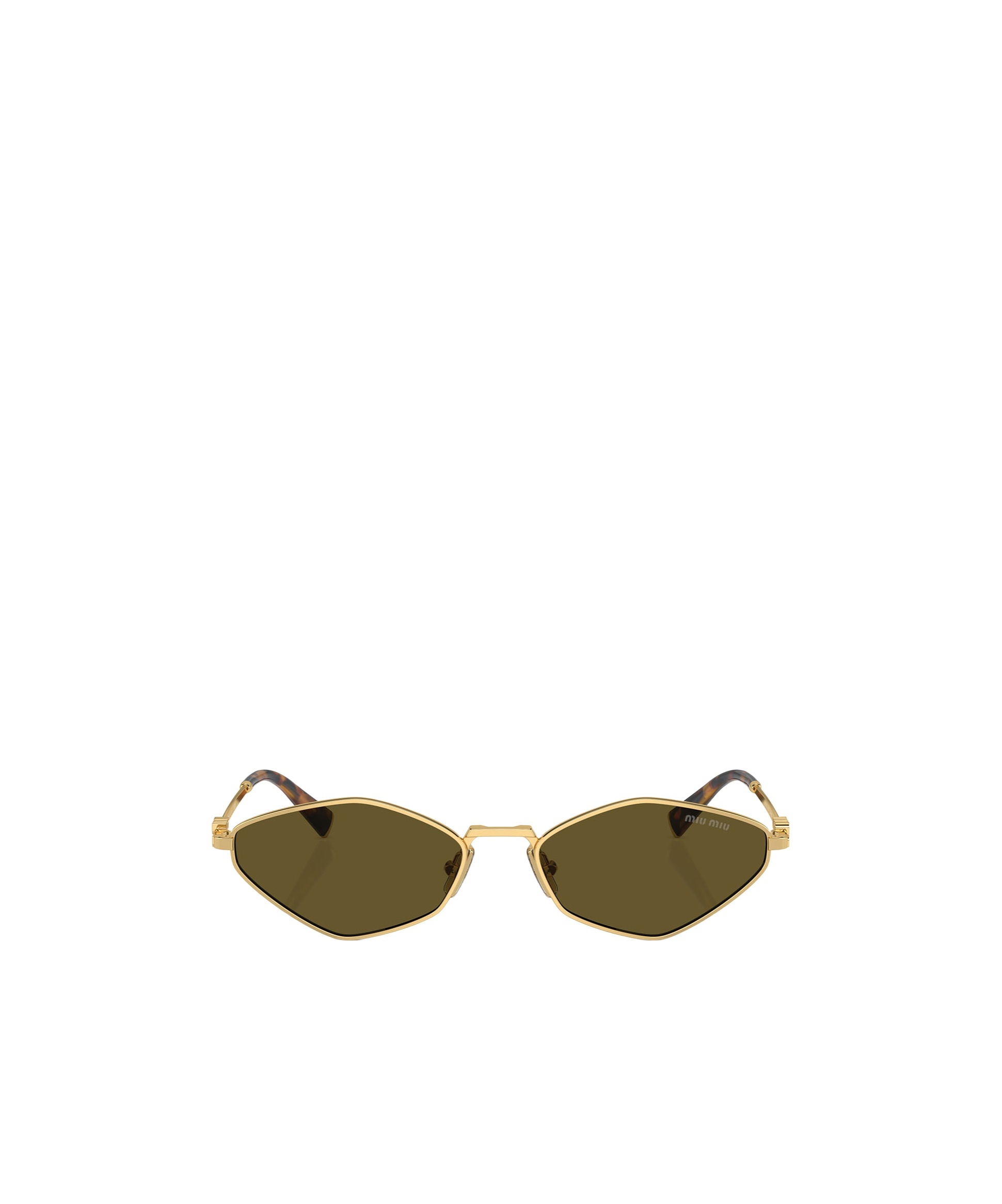 Miu Miu Womens Gold Mu 56zs Irregular-frame Metal Sunglasses In Green