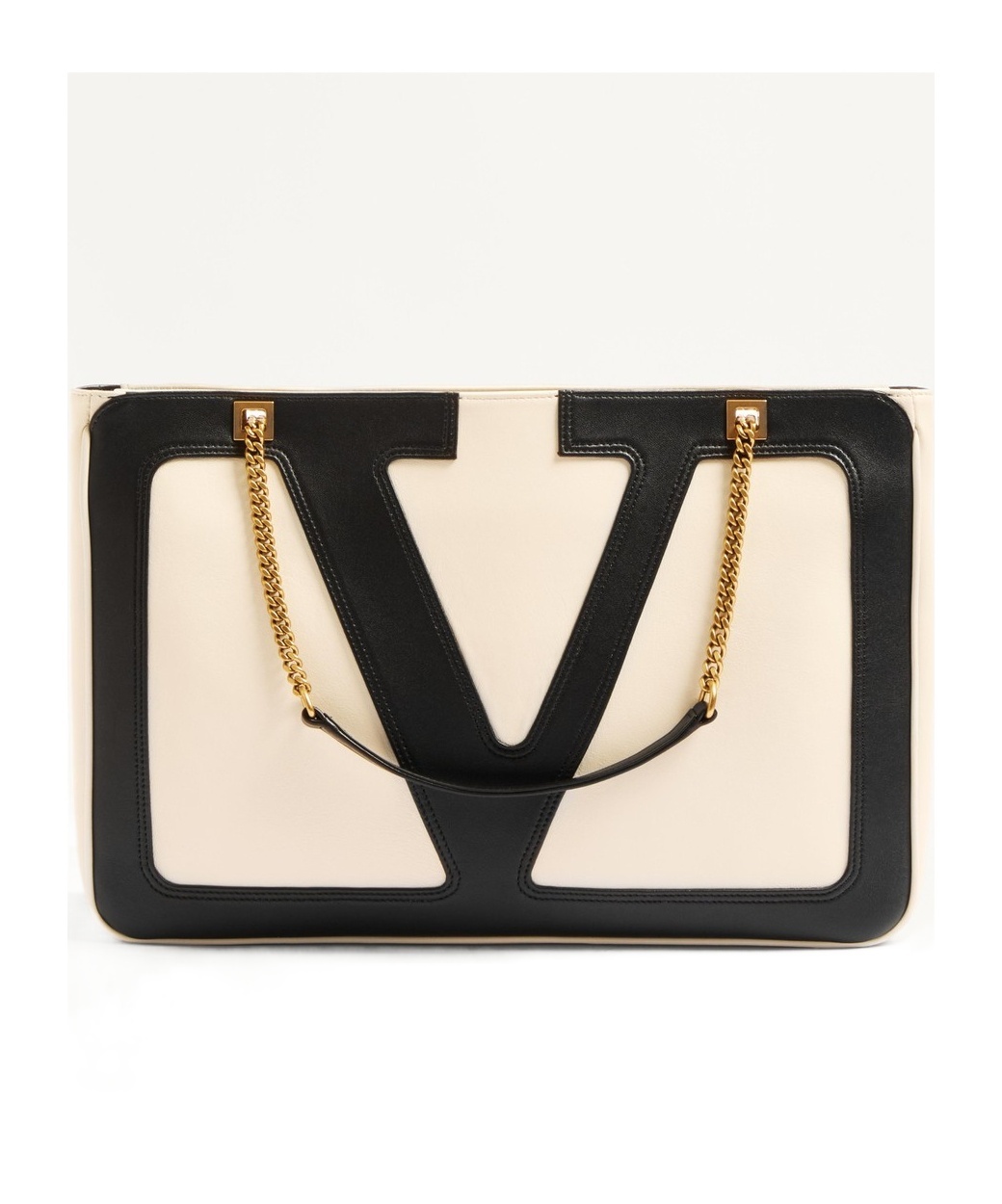 Valentino Garavani Garavani Viva Superstar Medium Nappa Leather Shopping Bag Woman Butter/black Uni In Nude