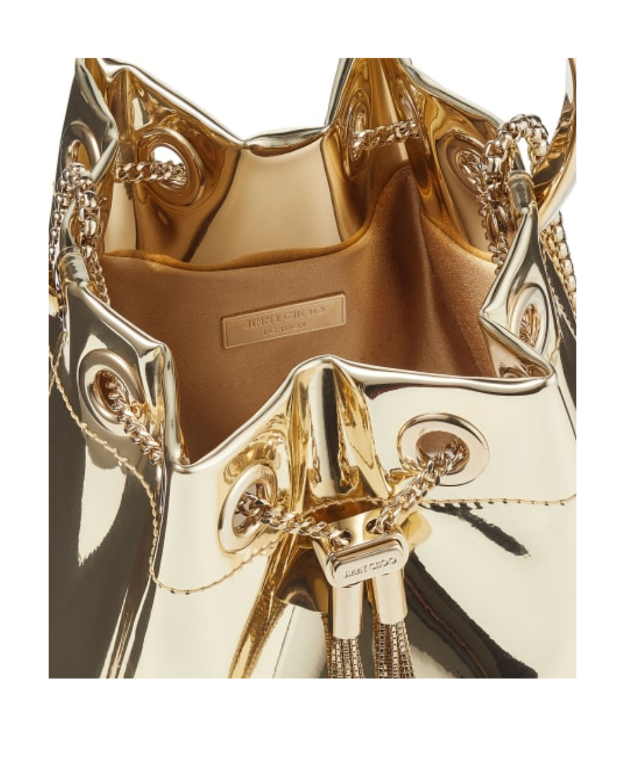 Jimmy Choo Mini Bon Bon Mirror Top Handle Bag In Nude