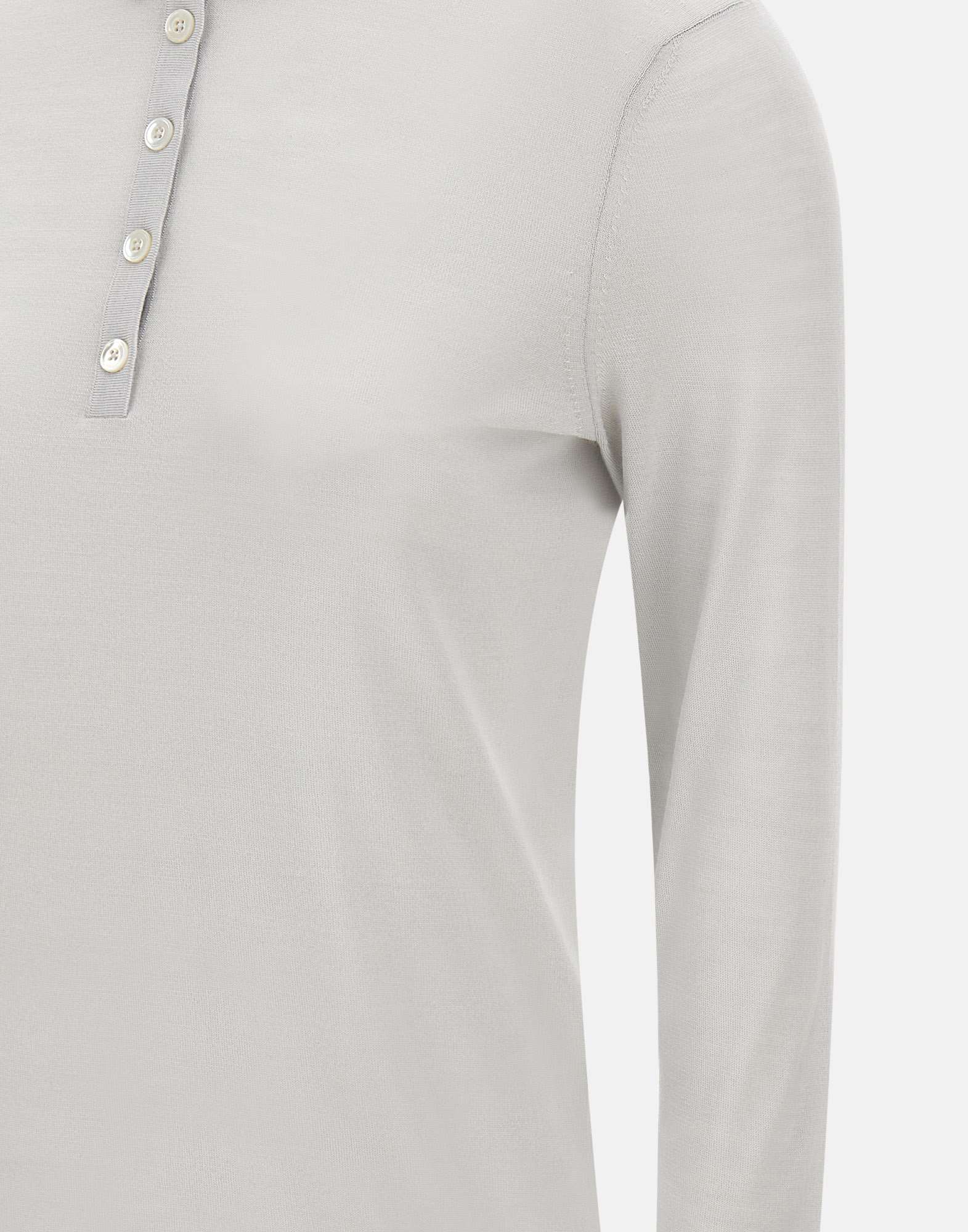 Eleventy Long-sleeved Polo Shirt In White