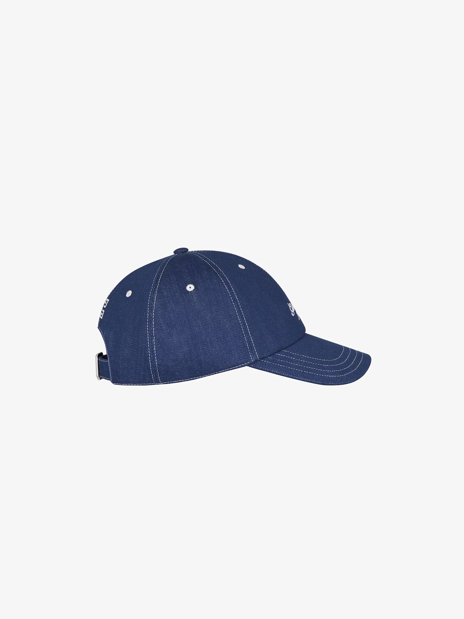 Givenchy Men's Embroidered Logo Denim Baseball Cap In Blue